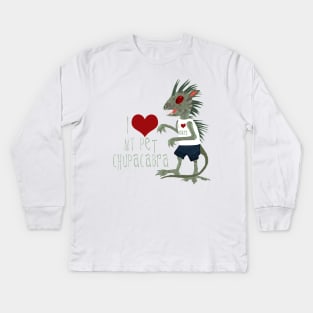 I Love My Pet Chupacabra Kids Long Sleeve T-Shirt